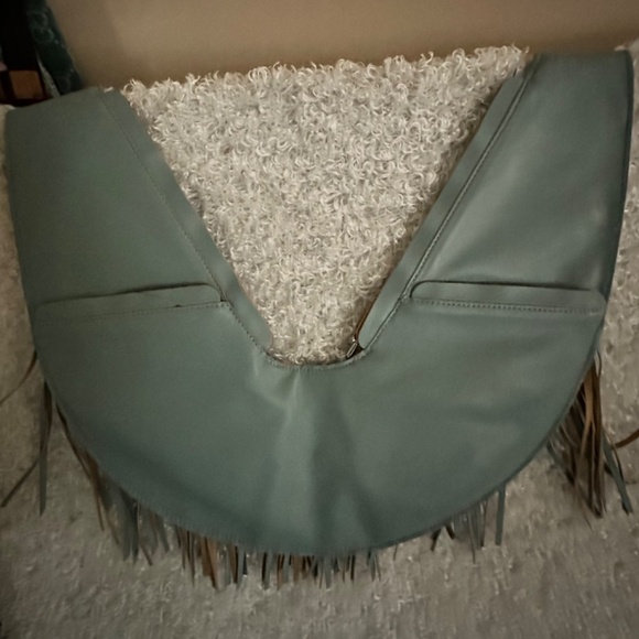 Blue Fringe Crossbody Bag with Bohemian Flair - Picture 2 of 9